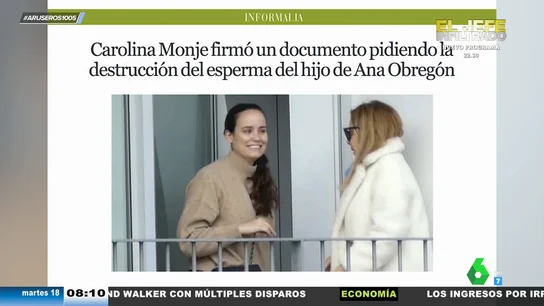 Carolina Monje habría pedido la destrucción del esperma del hijo de Ana Obregón Carolina Monje habría pedido la destrucción del esperma del hijo de Ana Obregón