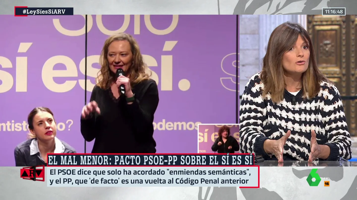 Pilar Gómez, tajante sobre la ley del 'sólo sí es sí': "Que dimita algún alto cargo del ministerio de la señora Montero" Pilar Gómez, tajante sobre la ley del 'sólo sí es sí': "Que dimita algún alto cargo del ministerio de la señora Montero"