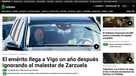 Portada de laSexta.com del miércoles 19 de abril de 2023 Portada de laSexta.com del miércoles 19 de abril de 2023