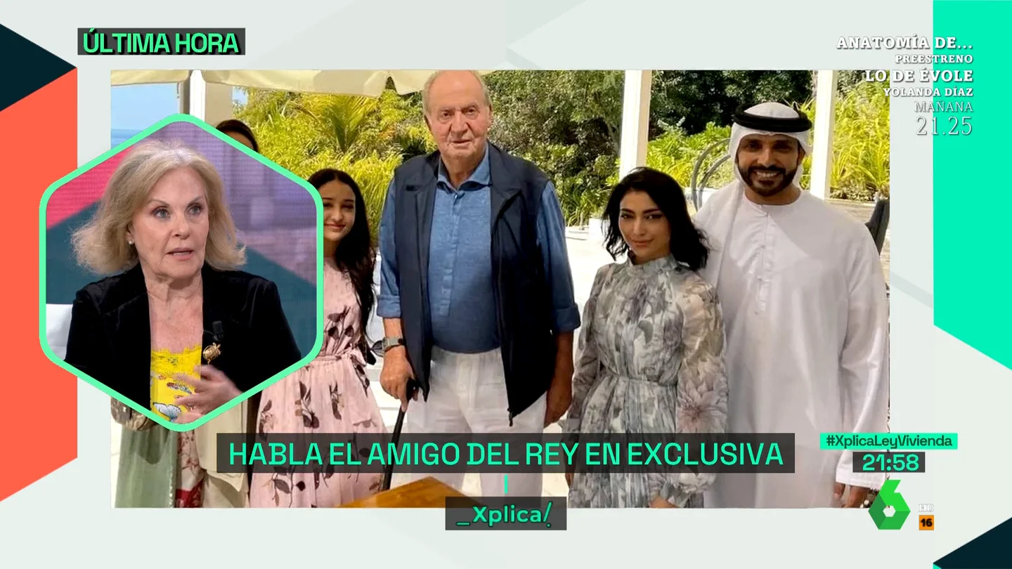 Paloma Barrientos desvela cómo es el día a día del rey Juan Carlos en Abu Dabi "En estos momentos, el rey emérito tiene muchísima mejor salud y más movilidad que cuando estaba aquí en España", afirma Paloma Barrientos en este vídeo de laSexta Xplica donde comenta cómo es la vida del monarca en su residencia de Abu Dabi.