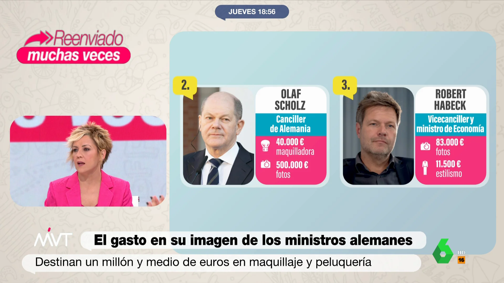 El parecido razonable del canciller alemán Olaf Scholz que desata las risas de Cristina Pardo