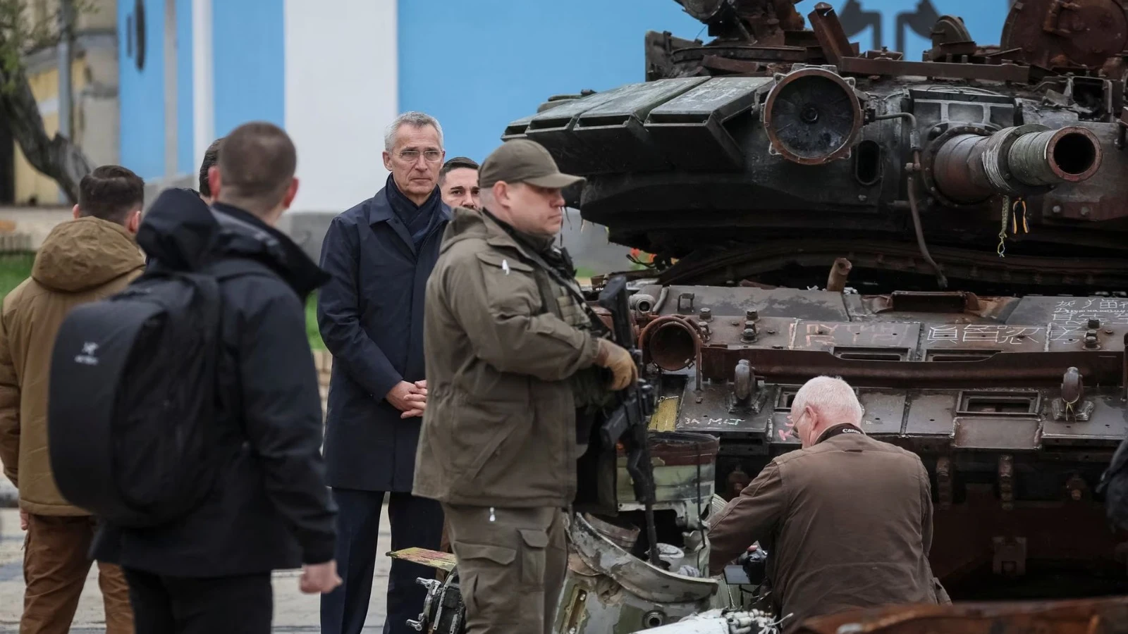 Stoltenberg, en su visita a Ucrania del 20 de abril.