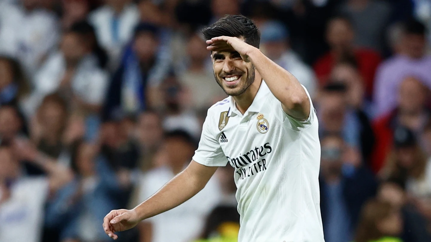 Asensio celebra un gol con el Real Madrid