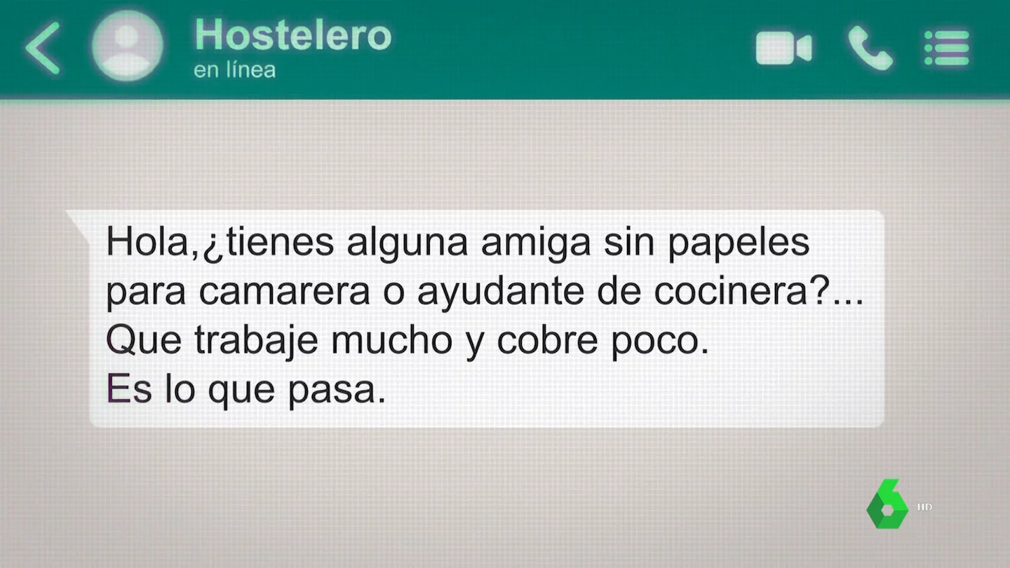 "Sin papeles, que trabaje mucho y cobre poco": la deplorable oferta de empleo de un hostelero que busca camarera "Sin papeles, que trabaje mucho y cobre poco": la deplorable oferta de empleo de un hostelero que busca camarera