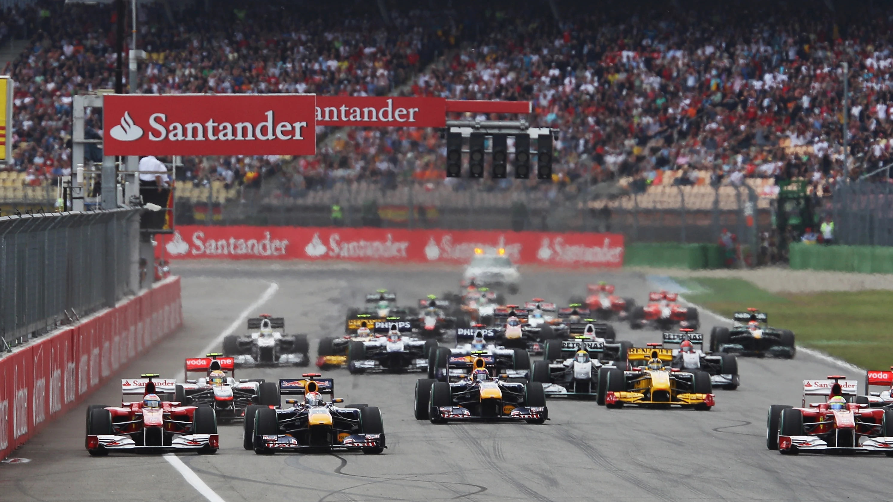 La salida del GP de Alemania de 2010, en Hockenheim.