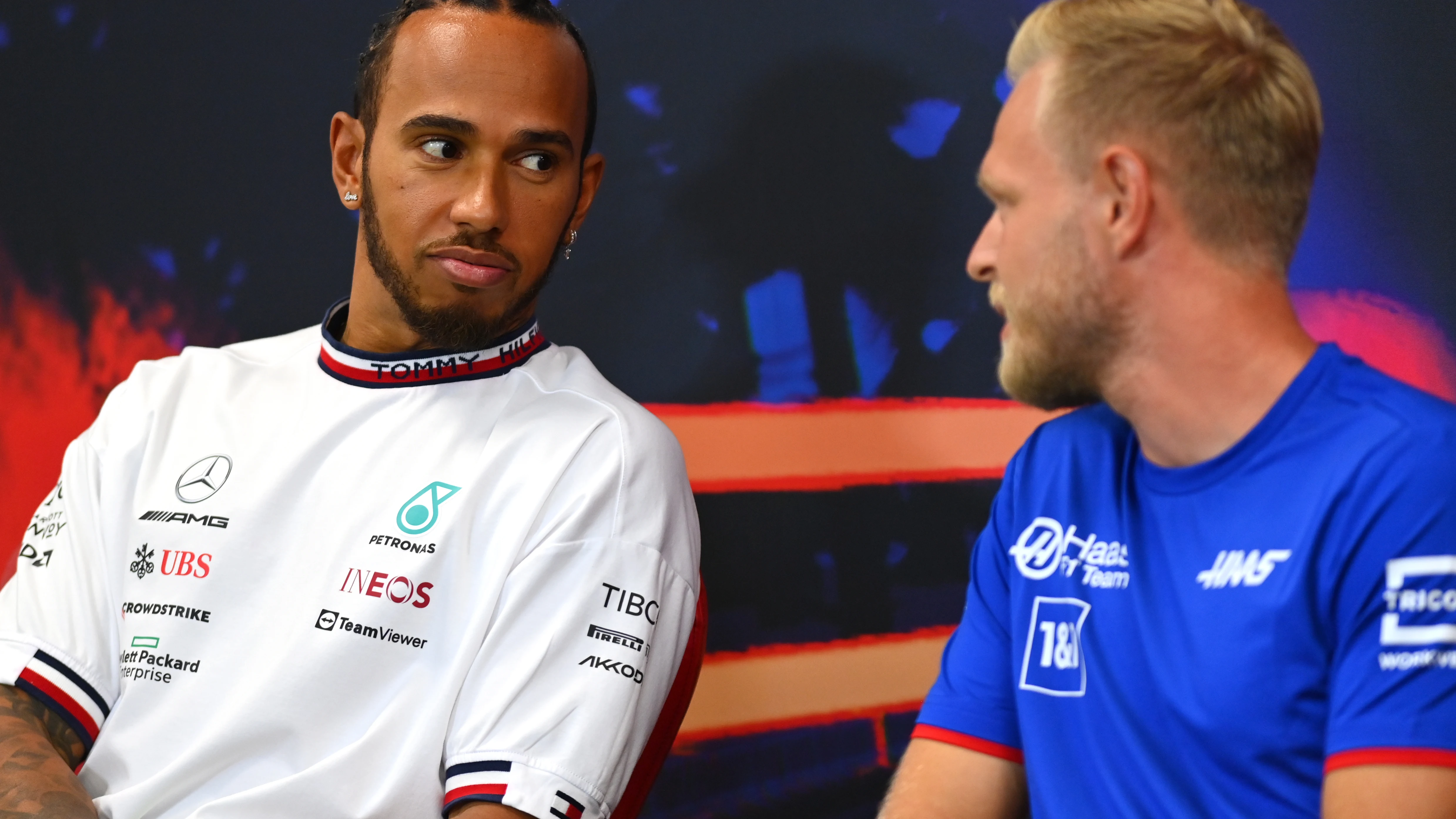 Lewis Hamilton y Kevin Magnussen. 