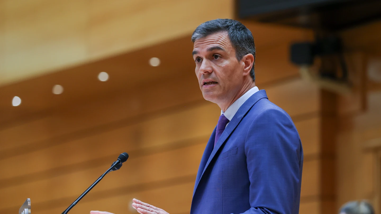 El presidente del Gobierno, Pedro Sánchez, durante su intervención en el Senado El presidente del Gobierno, Pedro Sánchez, durante su intervención en el Senado