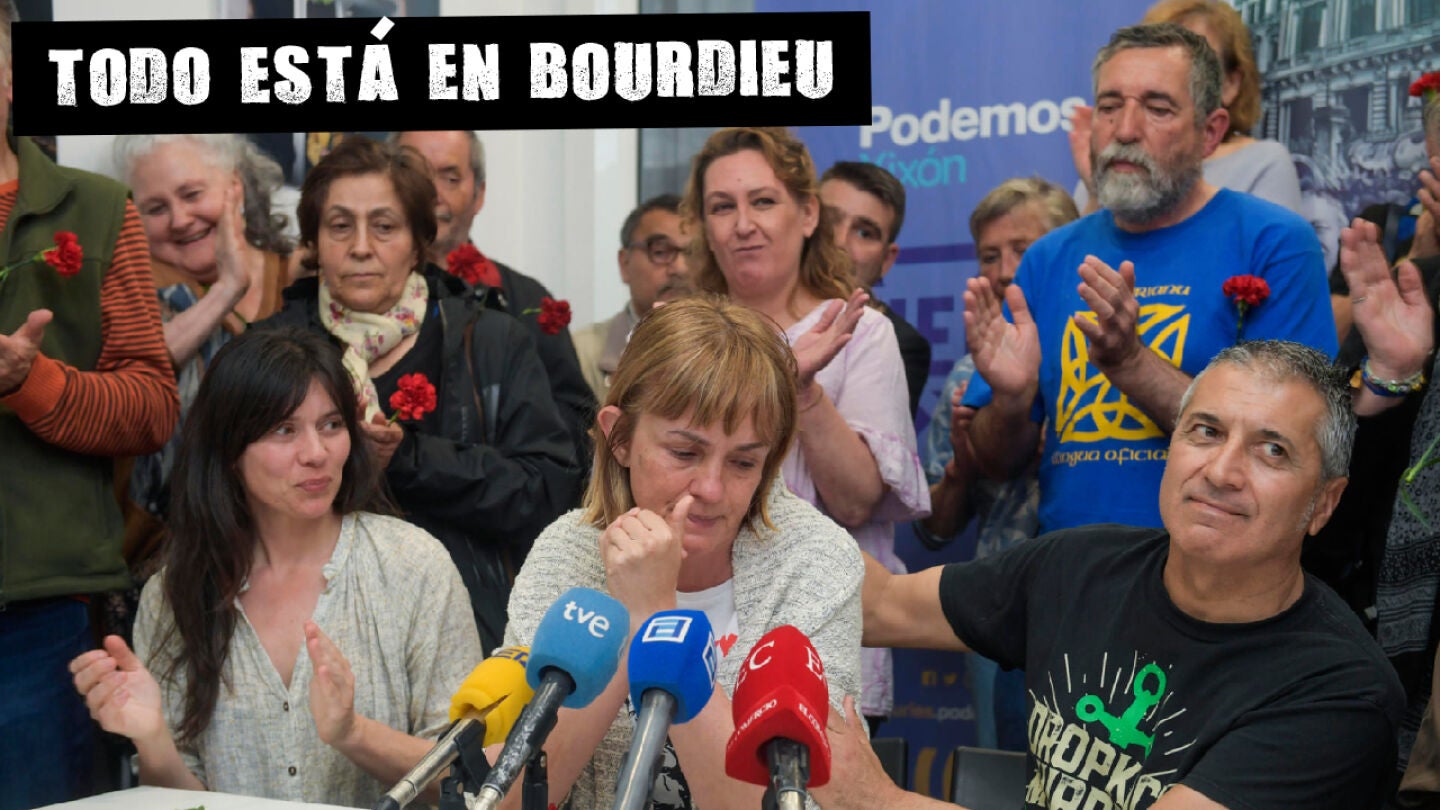 La cabeza de lista de Podemos Asturias, Covadonga Tom&eacute; (c), en Gij&oacute;n. 