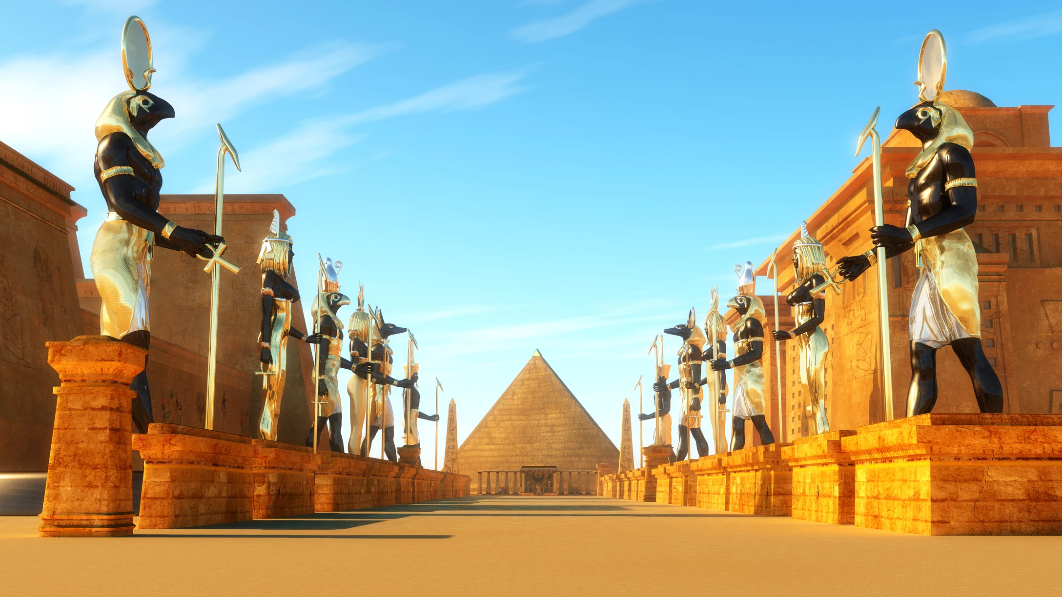 Recreaci&oacute;n de los dioses del antiguo Egipto