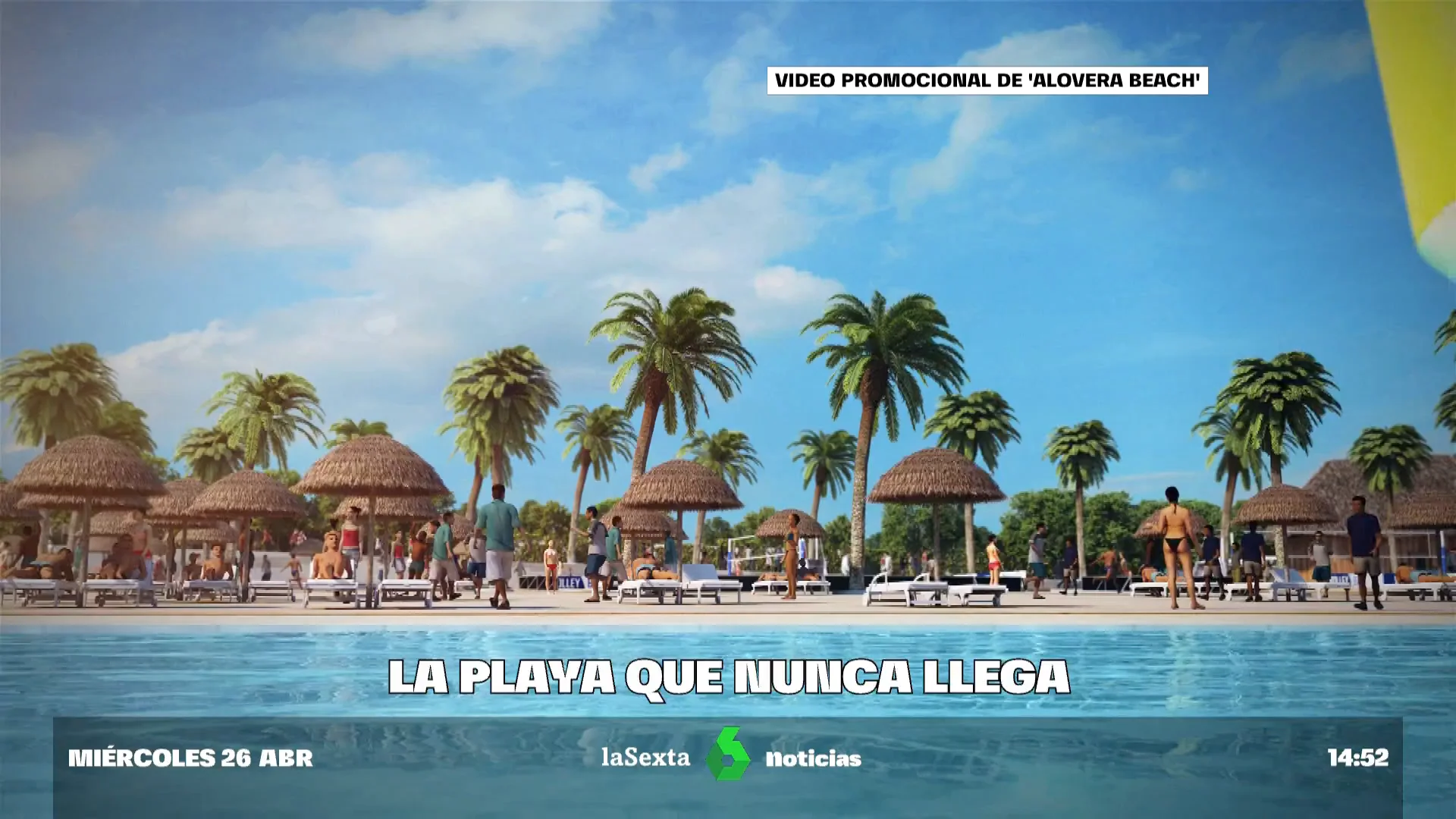 La playa artificial que nunca llega: el gancho de una constructora para vender casas en Alovera