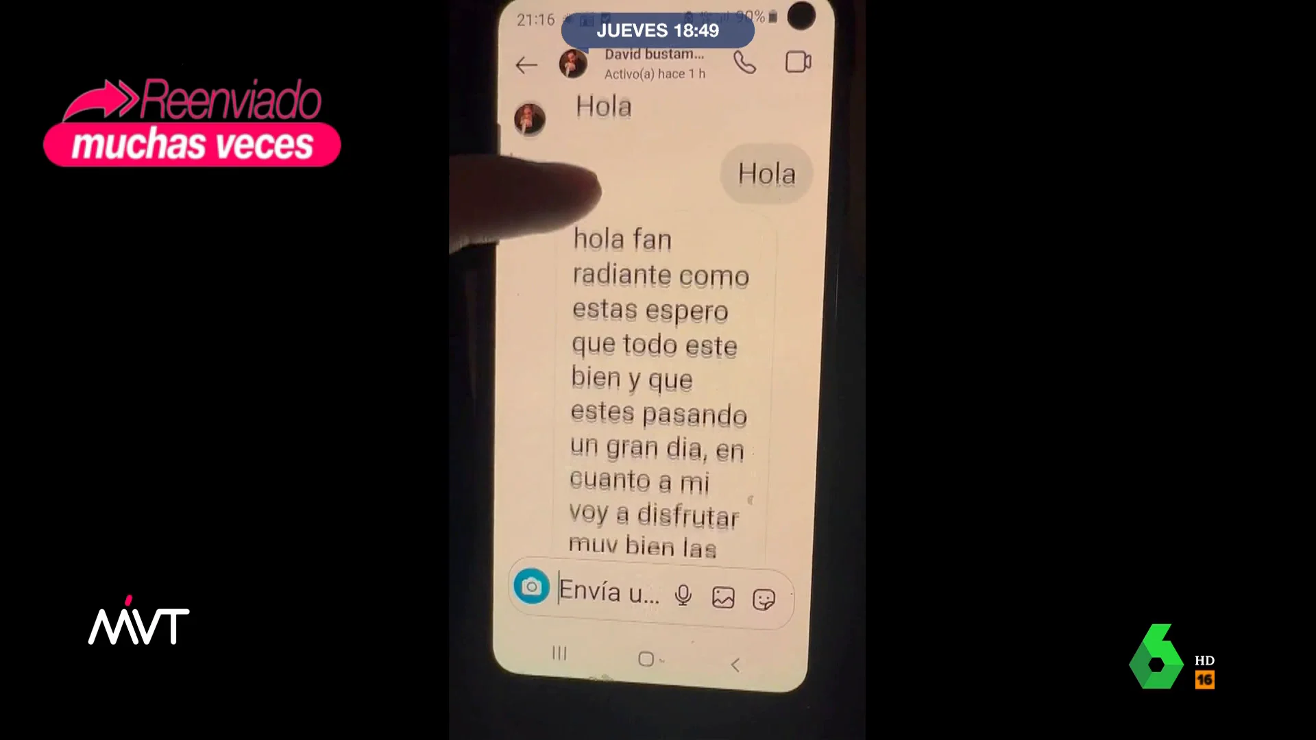 Un falso David Bustamante engaña a la madre de una joven por redes sociales: "Hola fan radiante, ¿cómo estás?"