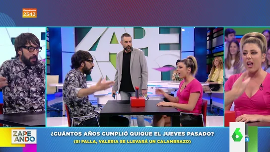 Quique Peinado y Dani Mateo se enfadan con Valeria Ros cuando intenta adivinar sus edades Quique Peinado y Dani Mateo se enfadan con Valeria Ros cuando intenta adivinar sus edades