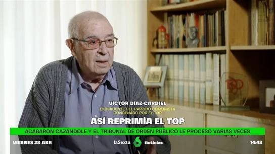 El susto de Víctor Díaz-Cardiel al confundir a Puskas con un policía franquista Víctor Díaz-Cardiel explica en este vídeo a laSexta Columna cómo consiguió escapar de la policía franquista, sus tres años en la clandestinidad y cómo fue finalmente detenido y condenado a años de cárcel por el Tribunal de Orden Público.