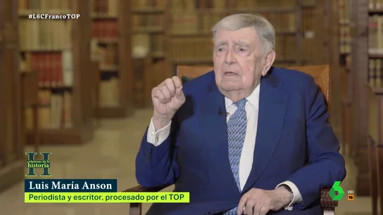 Luis María Ansón desvela por qué le juzgó el Tribunal de Orden Público En este vídeo, laSexta Columna entrevista al periodista Luis María Ansón, que analiza cómo fue la respuesta de Franco a lo que denominó como 'el contubernio de Munich' y el motivo por el que fue procesado por el Tribunal de Orden Público.