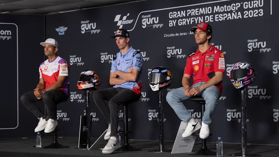 Jorge Martín, Álex Márquez y Enea Bastianini Jorge Martín, Álex Márquez y Enea Bastianini