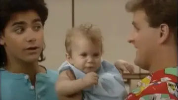 Jesse and Joey with Michelle in a scene from 'Full House'.