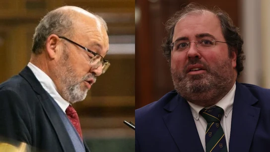 Juan Bernardo Fuentes Curbelo, apodado 'Tito Berni', del PSOE, y Alberto Casero, del PP Juan Bernardo Fuentes Curbelo, apodado 'Tito Berni', del PSOE, y Alberto Casero, del PP