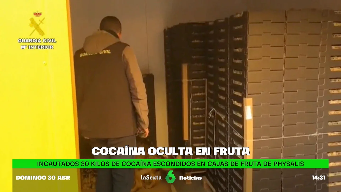 Encuentran 30 kilos de cocaína ocultos en fruta y detienen a siete implicados Encuentran 30 kilos de cocaína ocultos en fruta y detienen a siete implicados