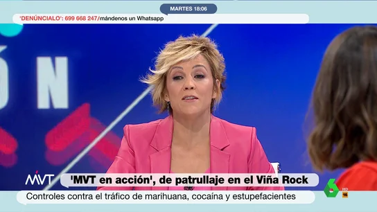 Cristina Pardo, sobre la venta de droga en eventos multitudinarios Esther S. Agüero explica en Más Vale Tarde qué ha encontrado acompañando a la Guardia Civil en el 'Viña Rock', como un traficante que vendía droga en medio del festival, lo que lleva a Cristina Pardo a hacer en este vídeo un curioso comentario.