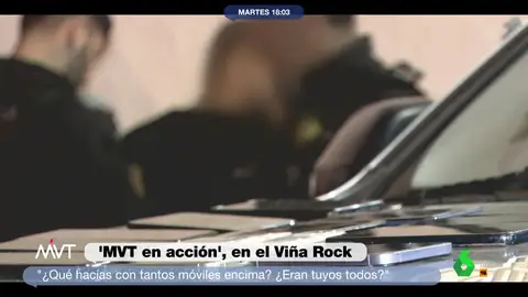 Más Vale Tarde acompaña a la Guardia Civil en el operativo desplegado durante el 'Viña Rock', el festival de música que tiene lugar en Villarrobledo. En este vídeo, somos testigos de la detención de un hombre con 33 móviles robados en su cuerpo.