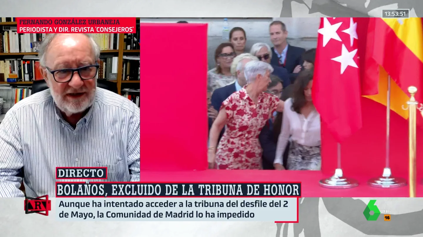 "Es un espectáculo fascinante": la sorpresa de González Urbaneja al ver cómo la Comunidad de Madrid impide a Félix Bolaños subir a la tribuna "Es un espectáculo fascinante": la sorpresa de González Urbaneja al ver cómo la Comunidad de Madrid impide a Félix Bolaños subir a la tribuna