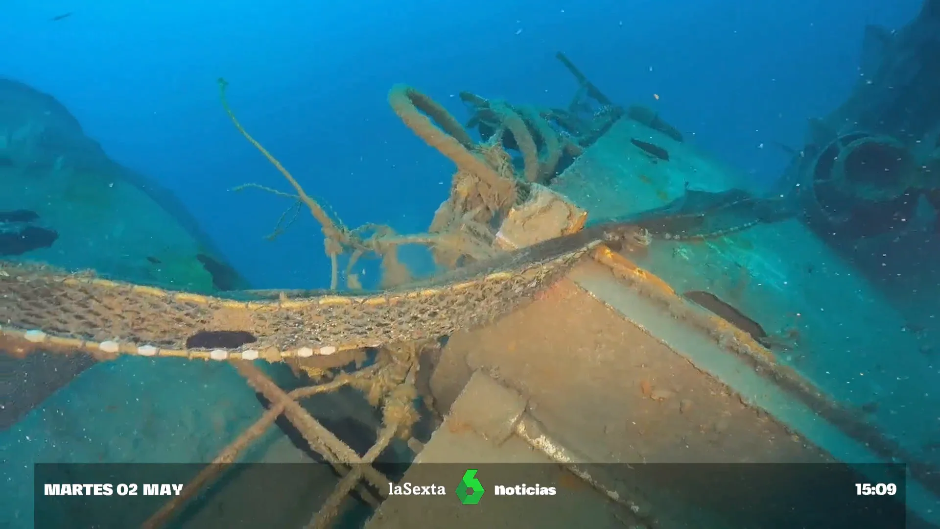 Imagen del Neretva, el barco hundido en la costa asturiana