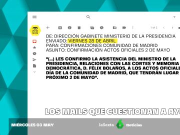 Los mails contradicen a Ayuso