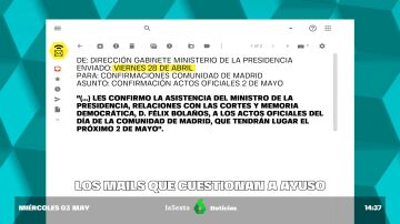 Los mails contradicen a Ayuso
