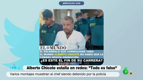 Alberto Chicote estalla en redes contra los montajes con su cara Más Vale Tarde analiza en este vídeo la nueva polémica con la inteligencia artificial, esta vez protagonizada por Chicote que, cansado de montajes "burdos" en el que se le muestra detenido por la policía, ha querido desmentirlo en redes sociales.
