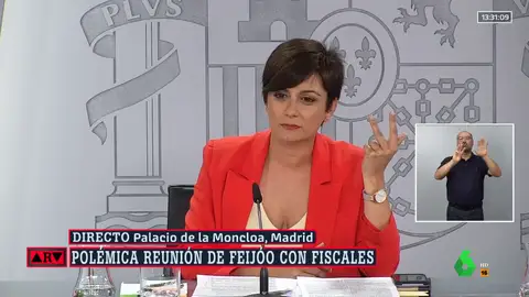 Isabel Rodríguez se pronuncia sobre la reunión de Feijóo con fiscales