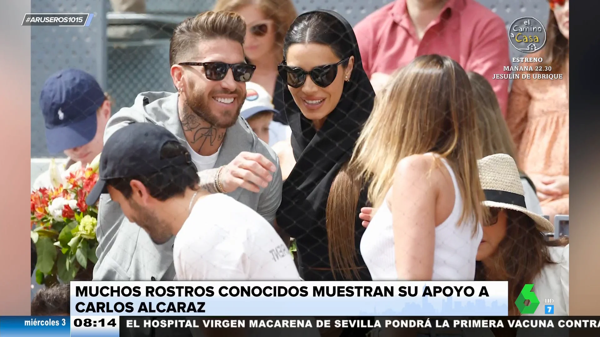 Sergio Ramos y Pilar Rubio zanjan los rumores de crisis con su aparición para ver a Carlos Alcaraz