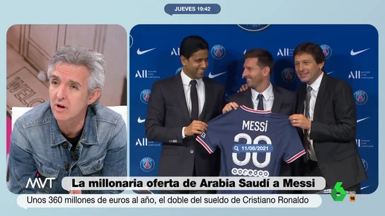 Ramoncín, indignado con la oferta de Arabia Saudí a Messi "Yo me pregunto qué laboratorio de cualquier lugar del mundo, donde hay unos científicos intentando luchar contra el cáncer, qué podría hacer con 360 millones de euros", afirma Ramoncín en este vídeo sobre la oferta de Arabia Saudí a Messi.