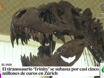 'Trinity', el primer T-Rex subastado en Europa: los esqueletos de dinosaurios son "tendencia" y a precios "astronómicos"