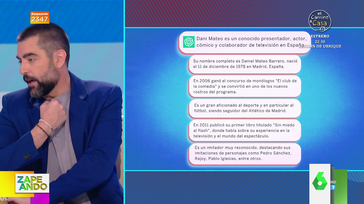 ¿Cuánto sabe el ChatGPT de Dani Mateo? ¿Cuánto sabe el ChatGPT de Dani Mateo?