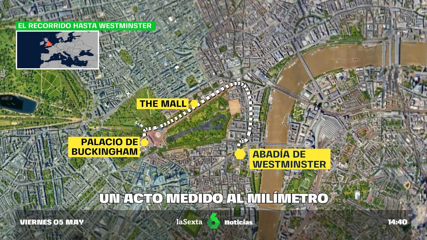 La coronación de Carlos III, paso a paso: este es el recorrido que hará junto a Camila La coronación de Carlos III, paso a paso: este es el recorrido que hará junto a Camila
