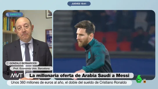 La contundente afirmacion de Gonzalo Bernardos sobre la oferta millonaria de Arabia Saudí a Messi: "Está blanqueando el régimen" La contundente afirmacion de Gonzalo Bernardos sobre la oferta millonaria de Arabia Saudí a Messi: "Está blanqueando el régimen"
