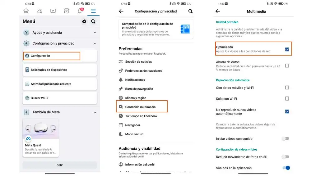 Cambiando los ajustes Cambiando los ajustes