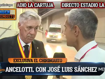Las palabras de Carlo Ancelotti a José Luis Sánchez en exclusiva para &#39;El Chiringuito&#39;: &quot;Hemos cerrado el círculo&quot;