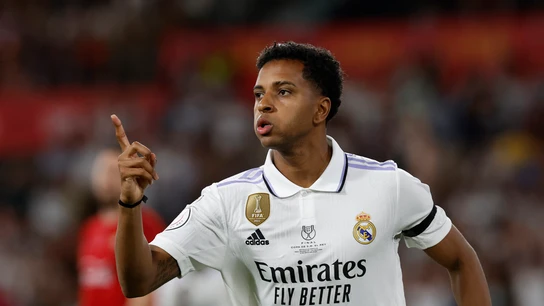 Rodrygo celebra un gol con el Real Madrid Rodrygo celebra un gol con el Real Madrid