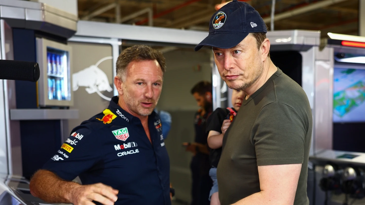 Elon Musk, con Christian Horner Elon Musk, con Christian Horner