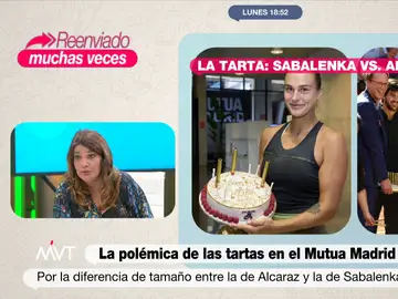 María Claver, contundente sobre la diferencia de tamaño entre las tartas de Alcaraz y Sabalenka