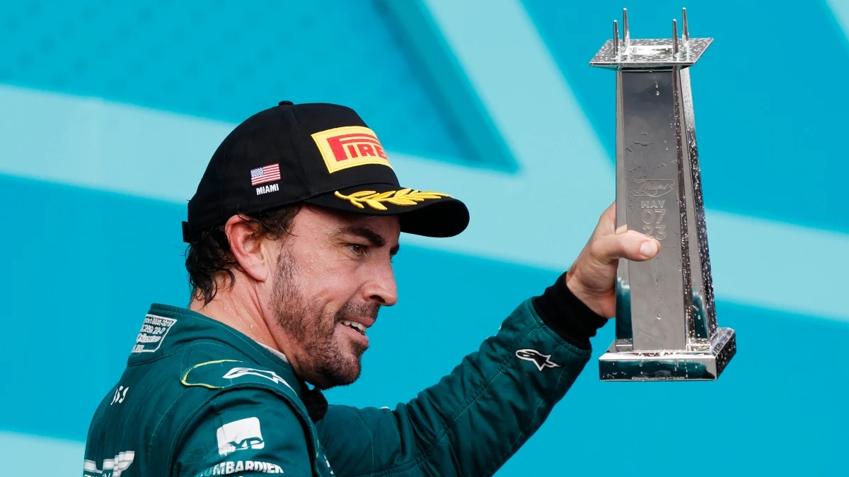 Alonso, con el trofeo de Miami