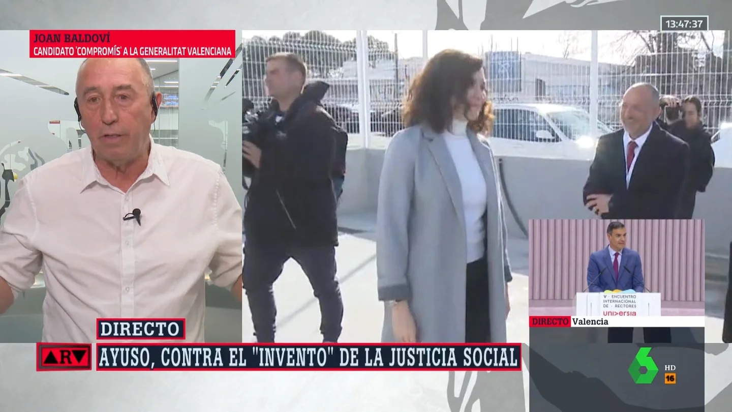 Baldoví, sobre Ayuso y la justicia social: "Es la nueva ocurrencia para que se hable de ella" Baldoví, sobre Ayuso y la justicia social: "Es la nueva ocurrencia para que se hable de ella"