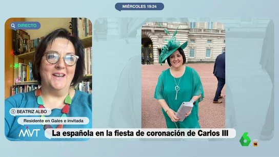 Una española desvela cómo vivió desde dentro la fiesta de coronación de Carlos III Beatriz Albo es una española que consiguió ser invitada a la recepción en Buckingham Palace con motivo de la coronación de Carlos III. En este vídeo desvela cómo fue su encuentro con Guillermo y Kate y el motivo de la ausencia de los reyes.
