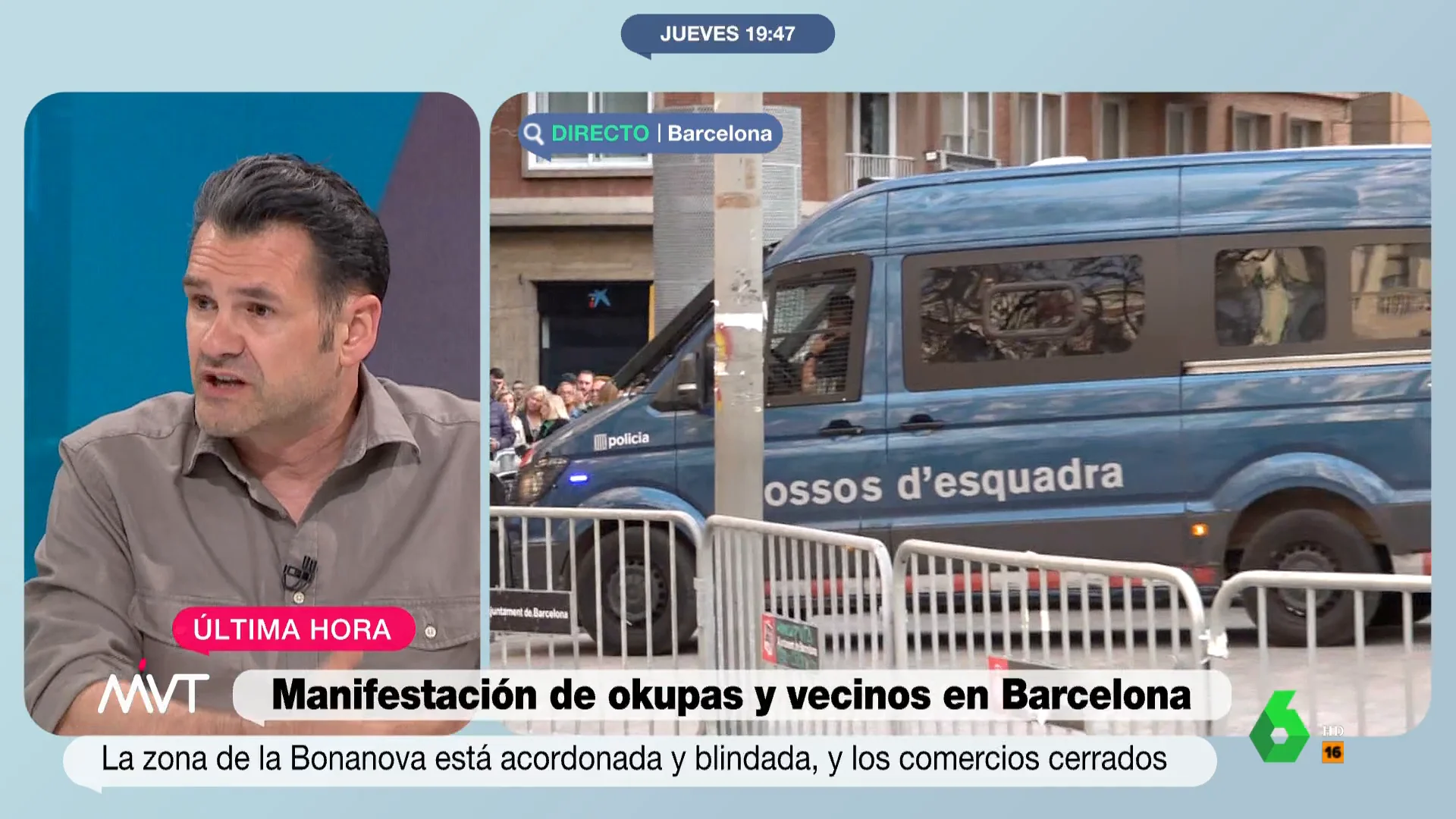 Iñaki López diferencia entre los "distintos tipos de okupas" y habla claro sobre el caso del barrio de Bonanova