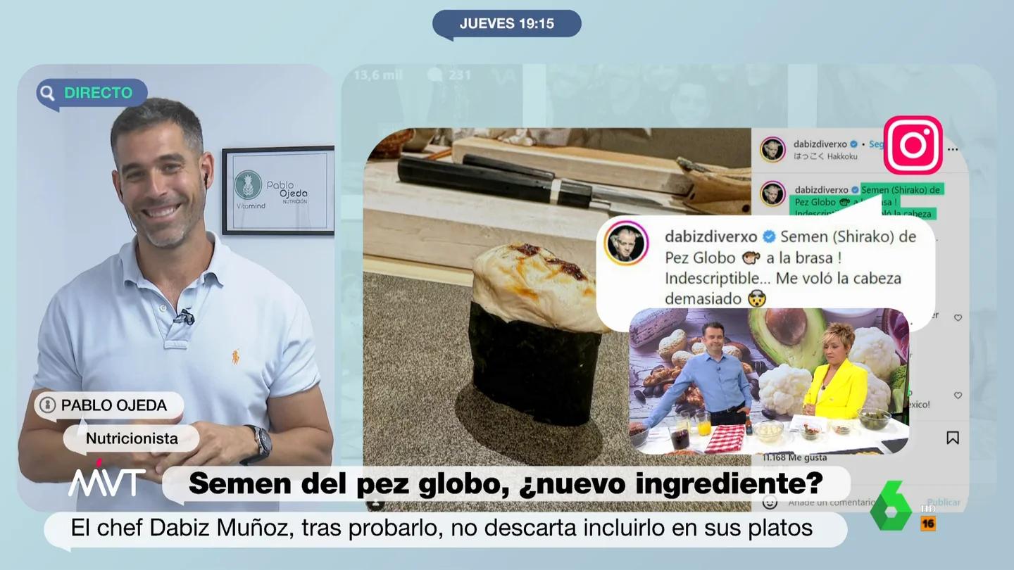 Sí, puede que tú también hayas comido semen de pez: Pablo Ojeda desvela los secretos nutricionales del "manjar" Sí, puede que tú también hayas comido semen de pez: Pablo Ojeda desvela los secretos nutricionales del "manjar"