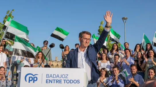 Feijóo en un acto en Badajoz
