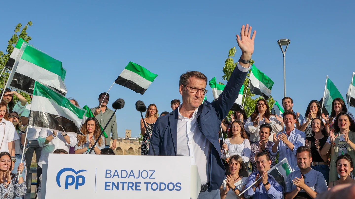 Feijóo en un acto en Badajoz Feijóo en un acto en Badajoz
