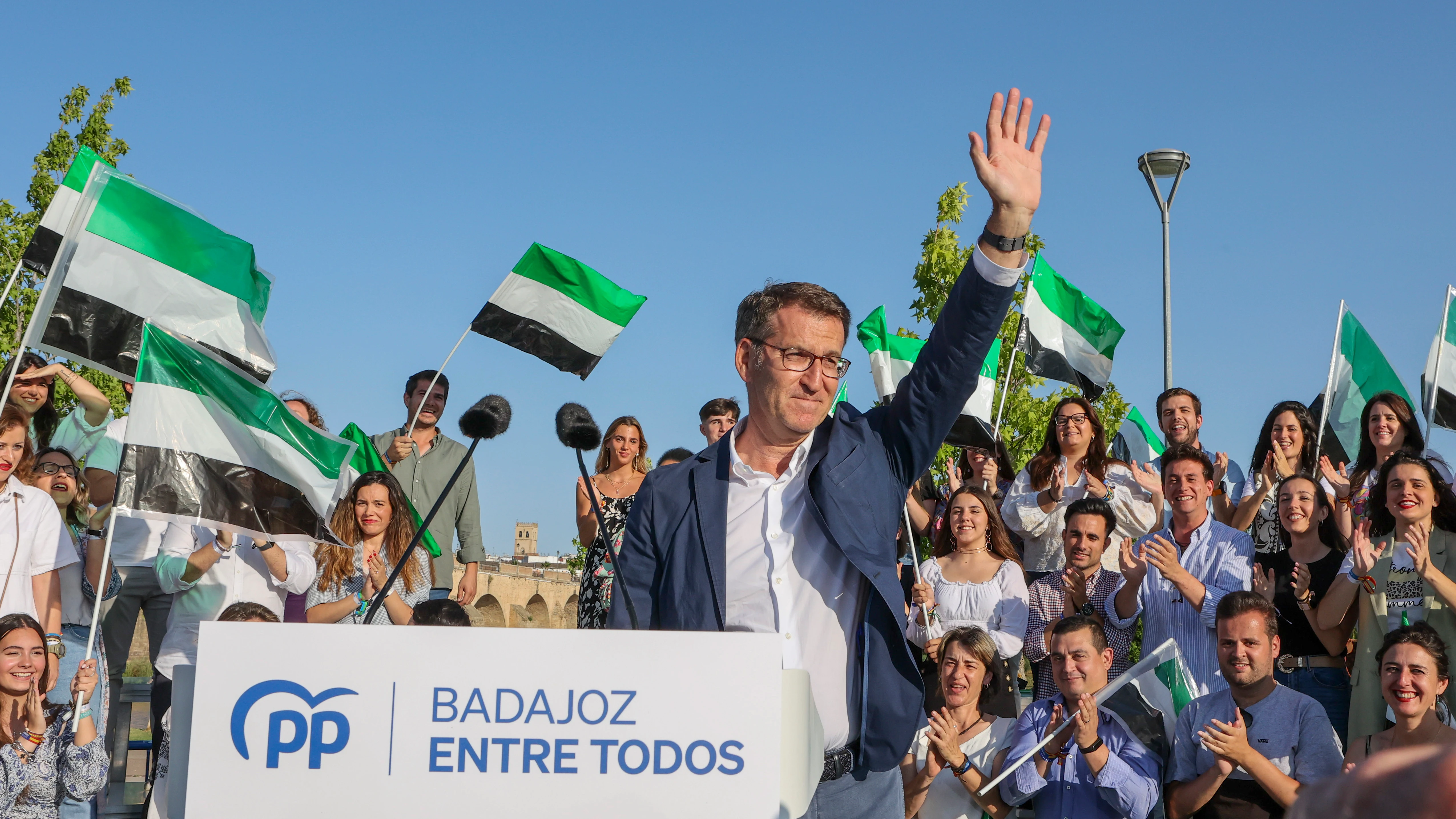 Feijóo en un acto en Badajoz