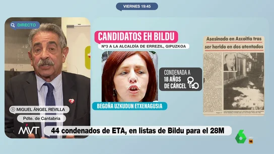 Revilla ve "un insulto a las víctimas y sus familiares" la inclusión de 44 condenados de ETA en las listas de Bildu Revilla ve "un insulto a las víctimas y sus familiares" la inclusión de 44 condenados de ETA en las listas de Bildu